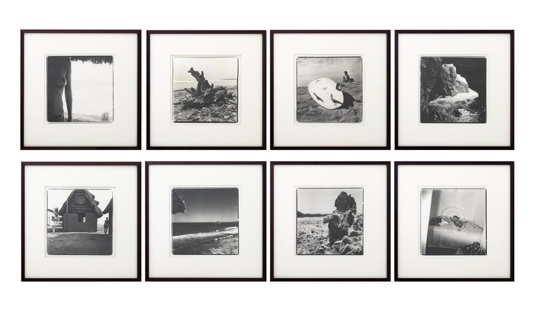 Giorgio Zanardi Beach Scenes Silver Prints, 8: Giorgio Zanardi (XX-XXI), Group of Eight Beach Scenes, Gelatin Silver Prints, including one signed in pencil, titled, "Puerto Escondida, Mexico" and dated "2010" to the verso, black metal frames. Imag