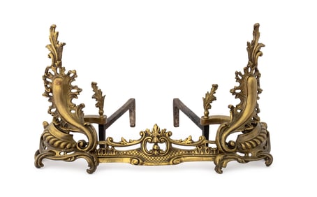 Louis XV Style Bronze Fire Fender Set, 3 Pcs.