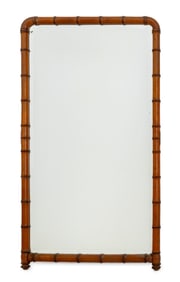 Aesthetic Movement Faux Bamboo Beveled Mirror