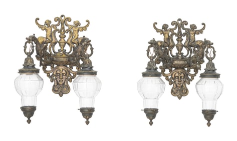 Caldwell & Co. Attributed 2-Branch Sconces, Pair