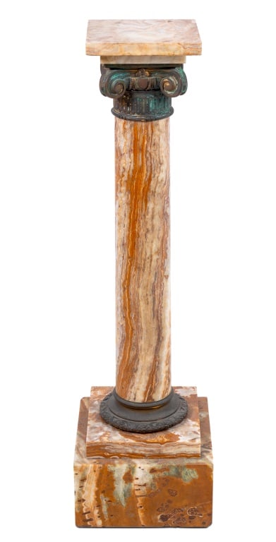 French Gilt Metal Mounted Alabaster Pedestal (1 of 4)