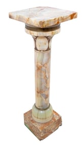French Art Deco Revolving Onyx Pedestal