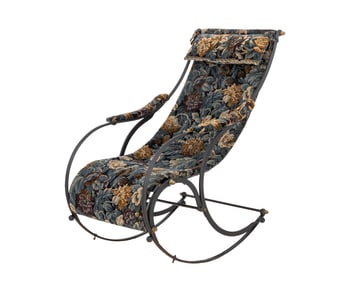 Victorian Brass and Cast Iron Rocking Chair