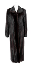 Henri Bendel Brown Mink Fur Full-Length Coat