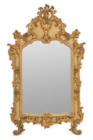 Louis XV Style Cream Painted Giltwood Mirror