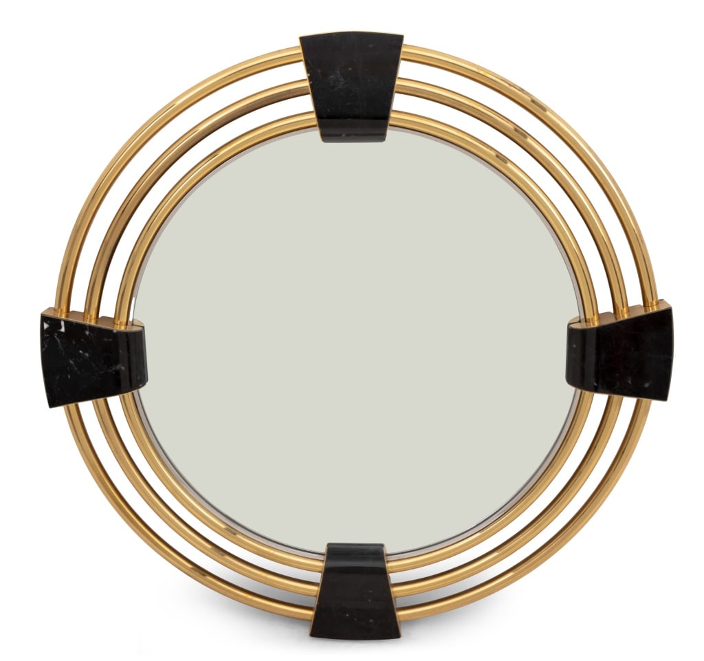 Karl Springer Style Concentric Circles Mirror (1 of 4)
