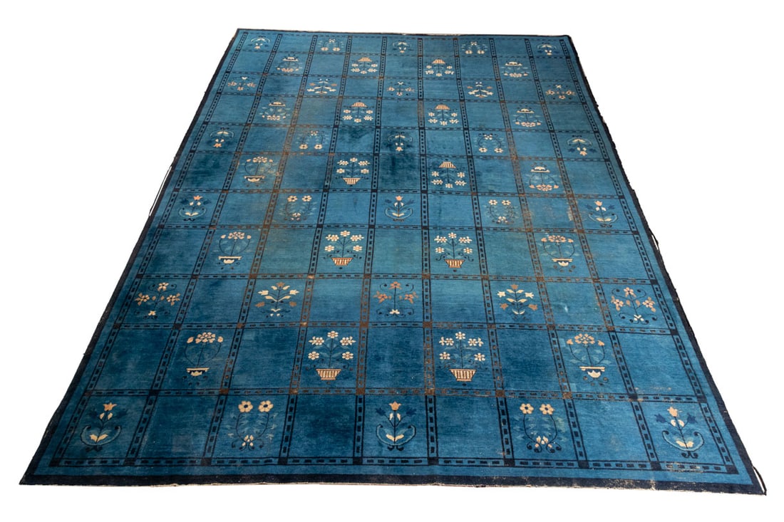 Floral Motif Blue Ground Carpet, 16' 8" x 11' 6" (1 of 4)