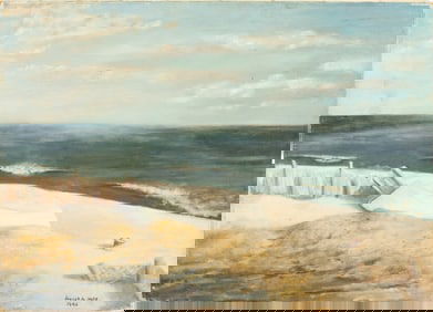 Joseph A. Hren Seascape Oil on Canvas, 1940