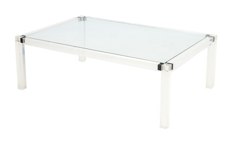 Mid-Century Modern Glass & Lucite Coffee Table