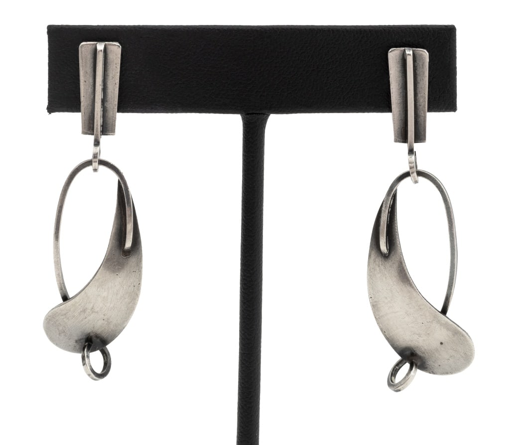 Paul Lobel Modern Abstract Sterling Earrings, Pair (1 of 4)