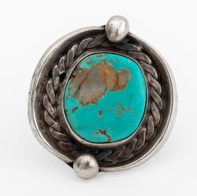 Navajo Dine Silver Turquoise Ring