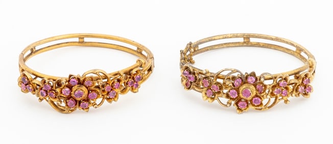 Georgian Vermeil and Pink Sapphire Bracelets, 2