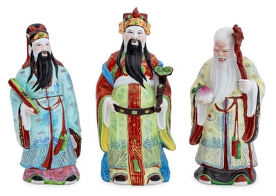 Chinese The Stellar Gods Porcelain Figures, 3