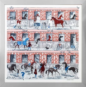 Hermes "Les Boxes" Silk Scarf