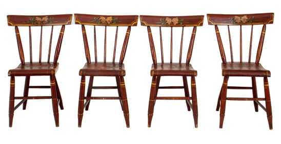 American Folk Art Paint-Decorated Chairs, 4