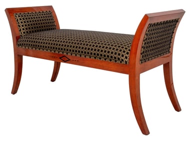 J. Robert Scott Upholstered Mahogany Bench