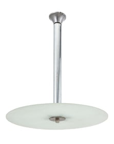 Space Age Aluminum and Glass Saucer Chandelier