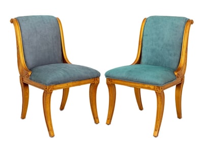 Regency Style Giltwood Side Chairs, Pair