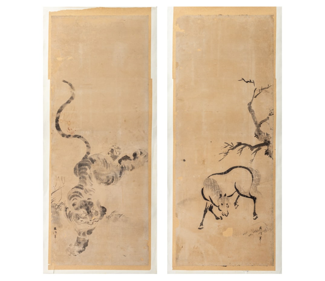 Japanese School Tiger & Horse Woodcuts, 2 (1 of 9)