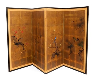 Japanese School Four Panel Byobu Screen