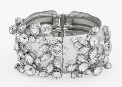 Rodrigo Otazu Clearn Rhinestone & Silver-Tone Cuff