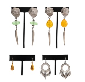 Robert Lee Morris Silver Earrings, 4 Pairs