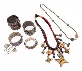 North African Brass and Silver Jewelry, 6