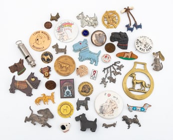 Vintage Dog Theme Pins and Brooches, 40