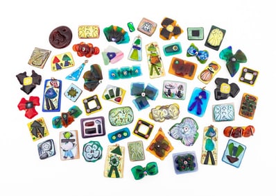 Polychrome Art Glass Jewelry, 53 Pcs.