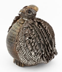 Sergio Bustamante Style Cut Metal Bird Sculpture