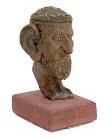 Elderly Man Bronze Bust Trinket Box