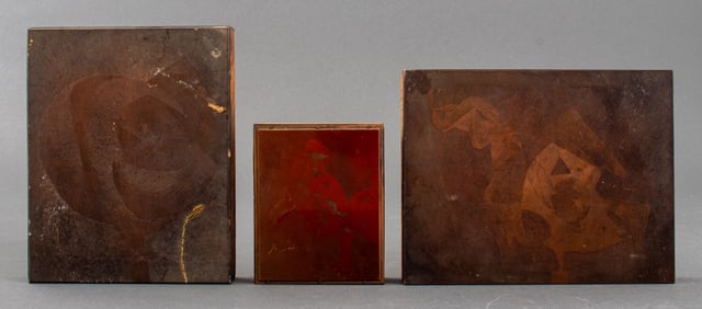 Seymour Lipton Copper Lithograph Print Blocks, 3