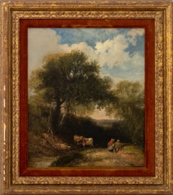English School Pastoral Landscape Oil on Canvas