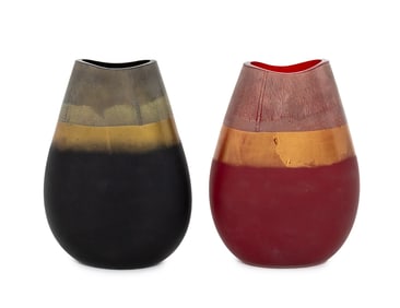 Linea Padovani Murano Art Glass Vases, 2