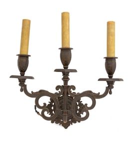 Caldwell Patinated Bronze 3-Light Wall Sconce