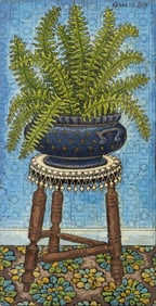 Kenneth Cox Still Life Scene of a Fern Oil