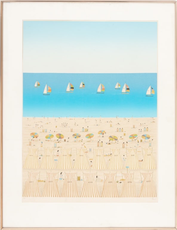 Fanch Ledan "La Plage" Lithograph (1 of 7)