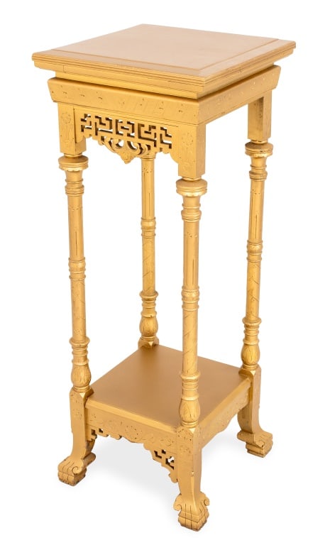 Egyptian Revival Carved Giltwood Plant Stand (1 of 6)
