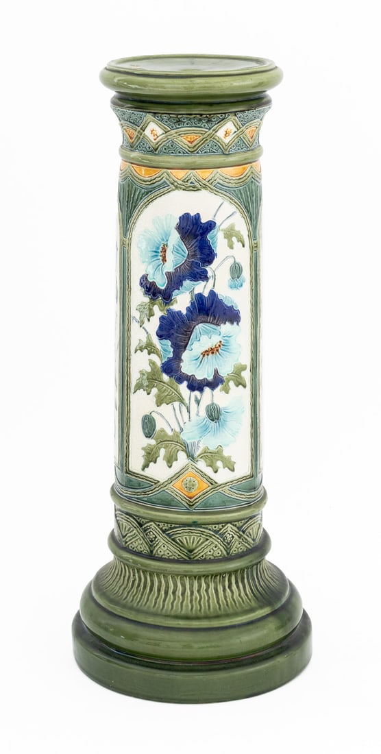 Burmantofts Faience Pottery Pedestal (1 of 7)