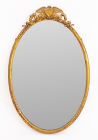 American Chased Gilt Metal Medallion Mirror