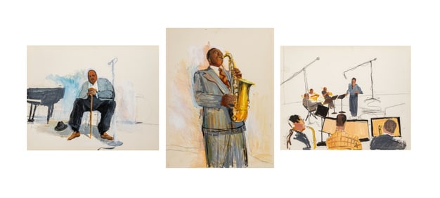 Michael Paraskevas Musician Studies Mixed Media, 2