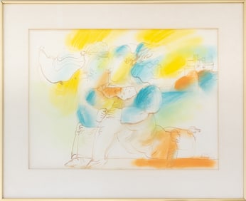 David Gerstein Dancing Couple Mixed Media, 1973