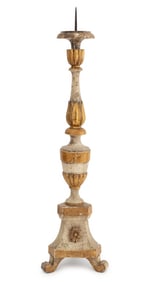 Ecclesiastical Gilt & Painted Candle Pricket Stand