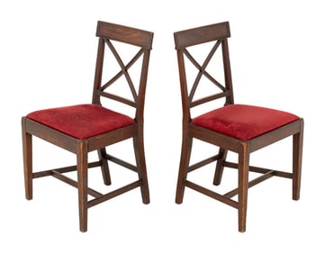 Georgian Mahogany Dining Chairs, Pair