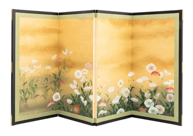 Japanese Four-Panel Byobu Screen