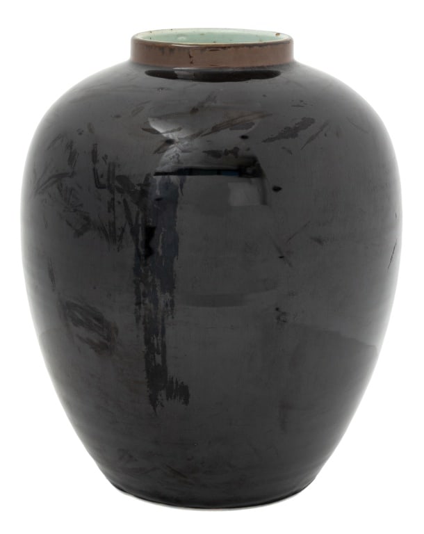 Chinese Mirror Black Glazed Porcelain Vase (1 of 6)