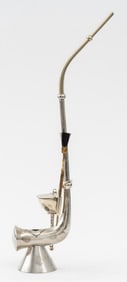 Chinese Silver-Tone Metal Opium Pipe