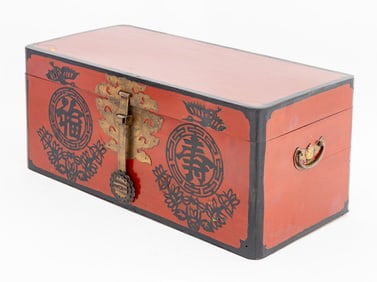 Chinese Red Painted Coffer