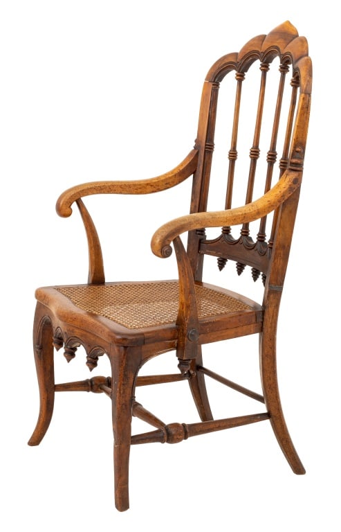 Victorian Tall Back Walnut Armchair (1 of 5)