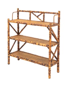 Tortoise Finish Bamboo 3-Tier Bookshelf